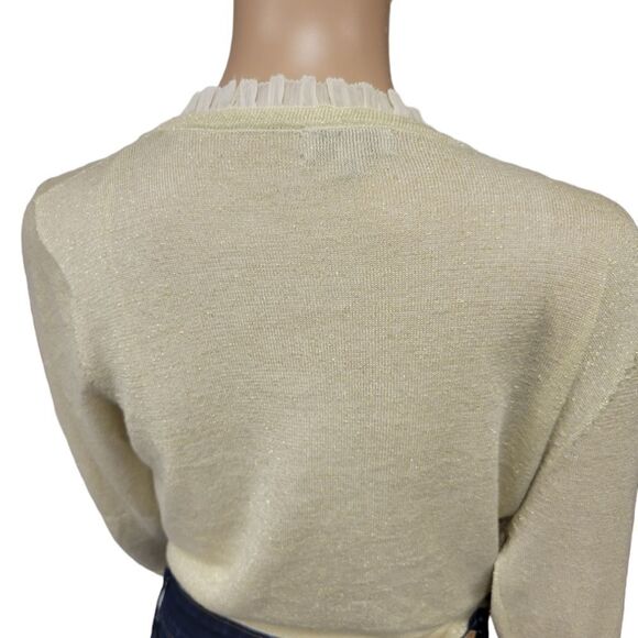 Gold Knit Tie-up Halter - Picture 2 of 4